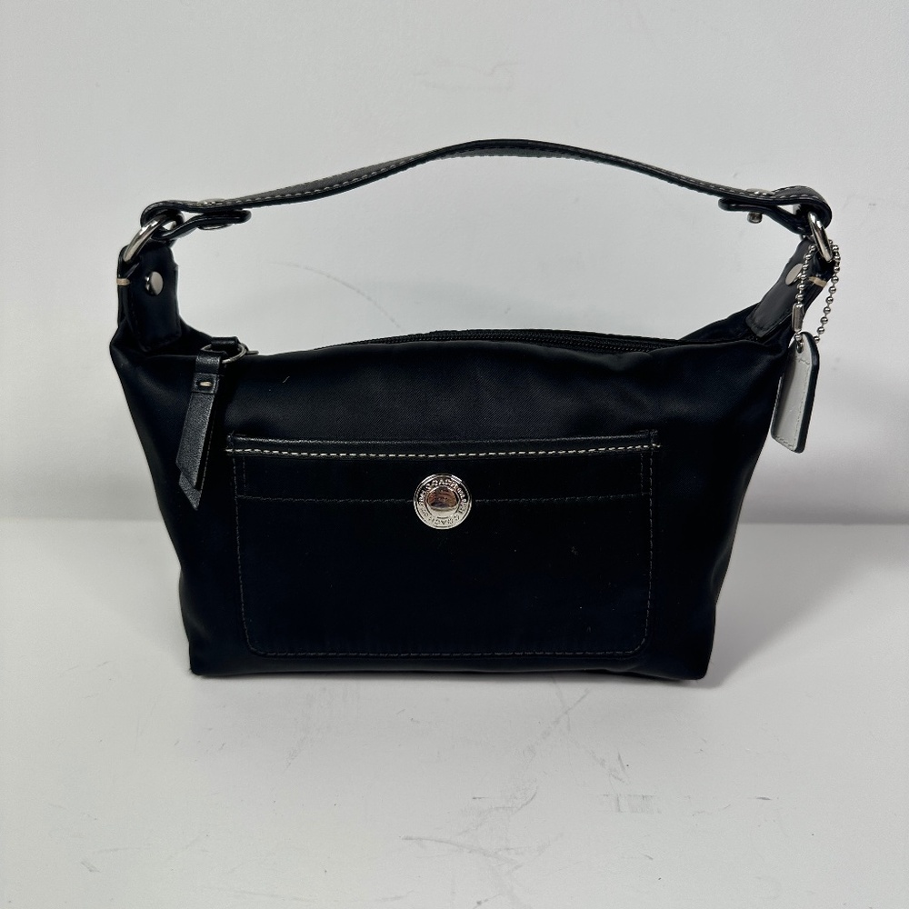 Mini Coach Nylon Satin Black Handbag/Makeup Bag